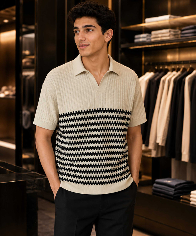 خرید تیشرت نیمه آستین مردانه گپ کشی مدل یقه شکاری | XL | 2XL