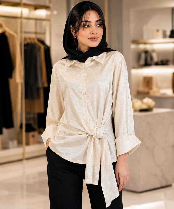 شومیز زنانه مانیسا مدل نگین دار کوک مال