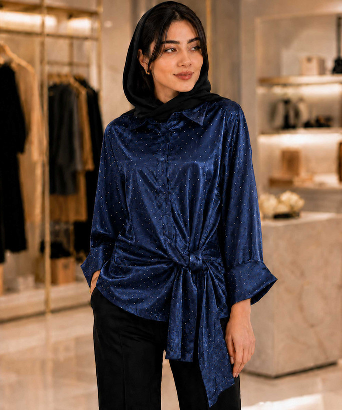 شومیز زنانه مانیسا مدل نگین دار کوک مال