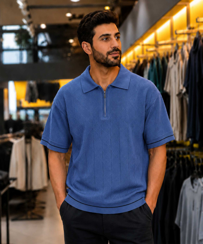 پولوشرت نیم زیپ مردانه Balenciaga در کوک مال