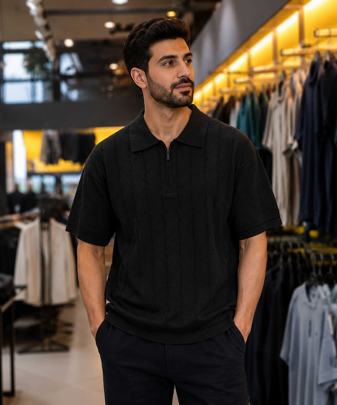 پولوشرت نیم زیپ مردانه Balenciaga در کوک مال