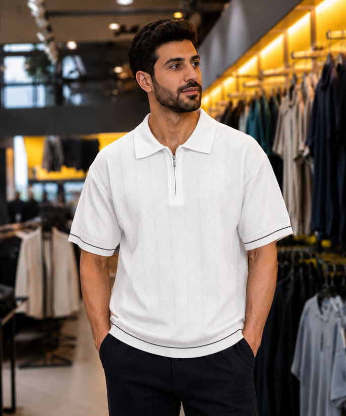 پولوشرت نیم زیپ مردانه Balenciaga در کوک مال
