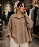 شومیز زنانه بیسکوییتی مدل نگیندار در کوک مال