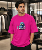 تیشرت نیمه آستین مردانه مدل باکسی FENDI رنگ صورتی در کوک مال