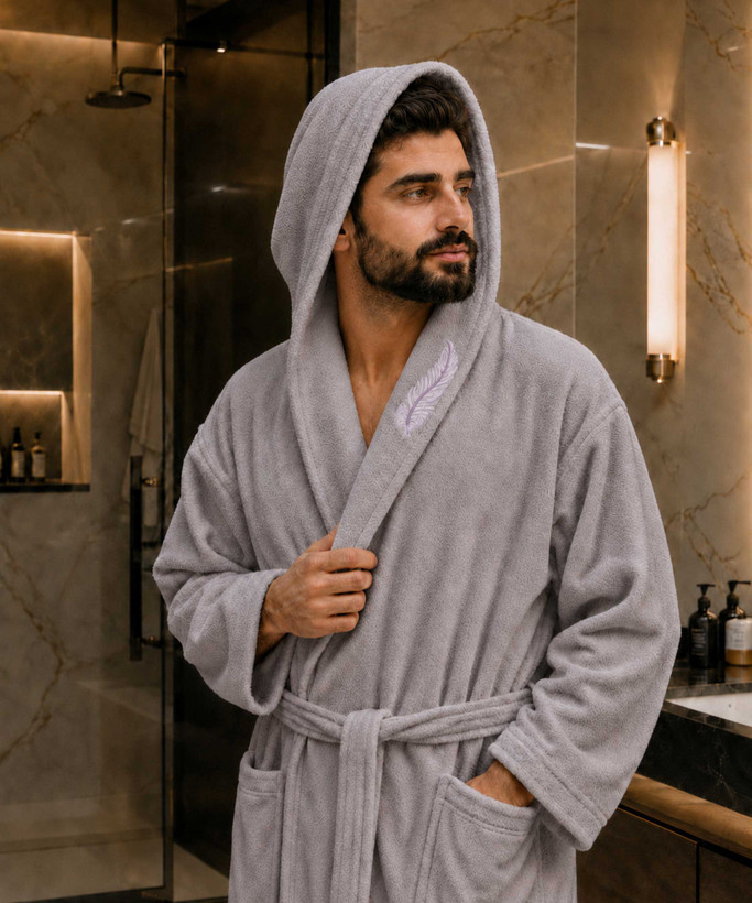 حوله تنپوش مردانه کلاهدار مدل گندم در کوک مال
