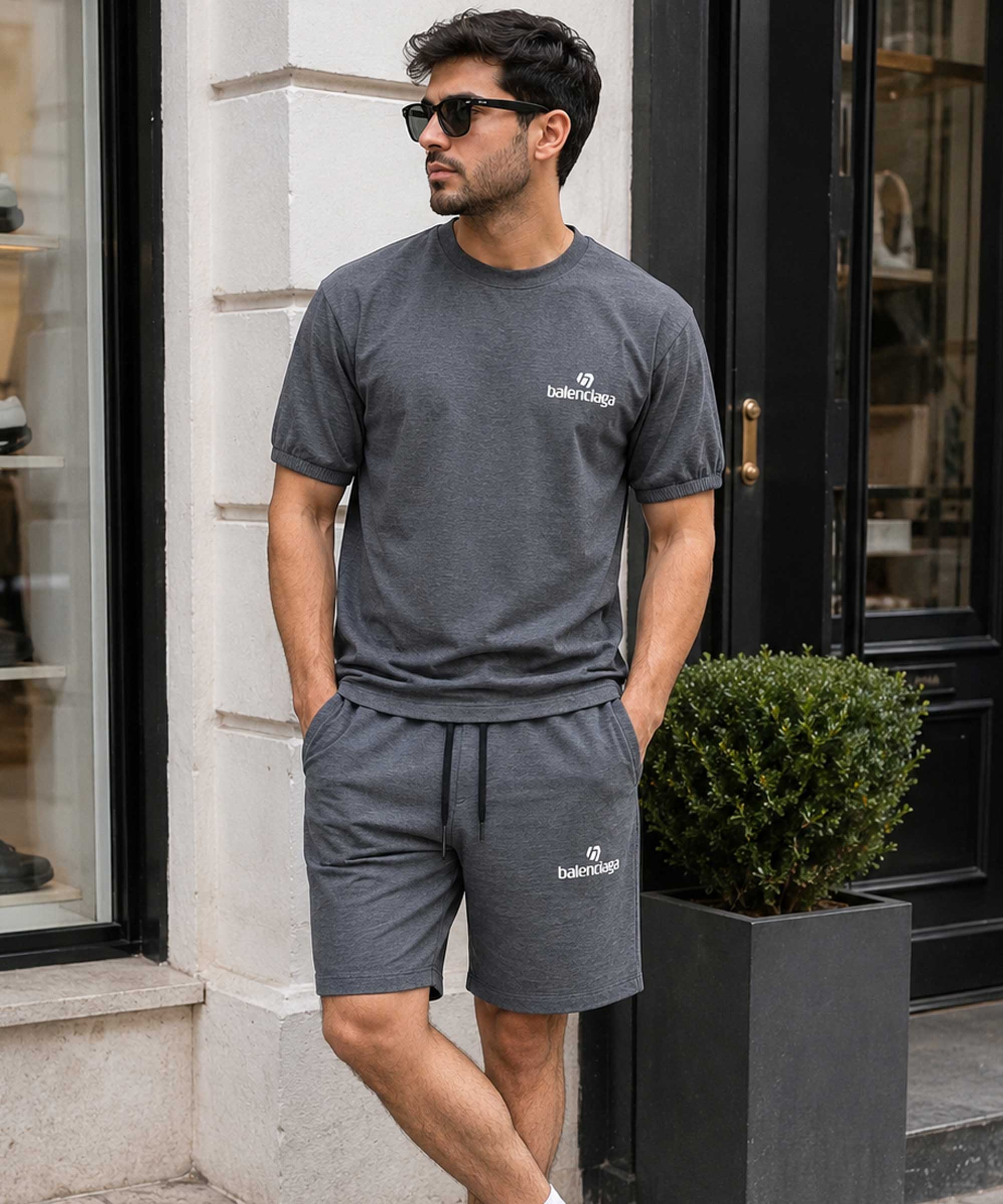ست تیشرت و شلوارک گلکسی مردانه مدل Balenciaga در کوک مال مشهد