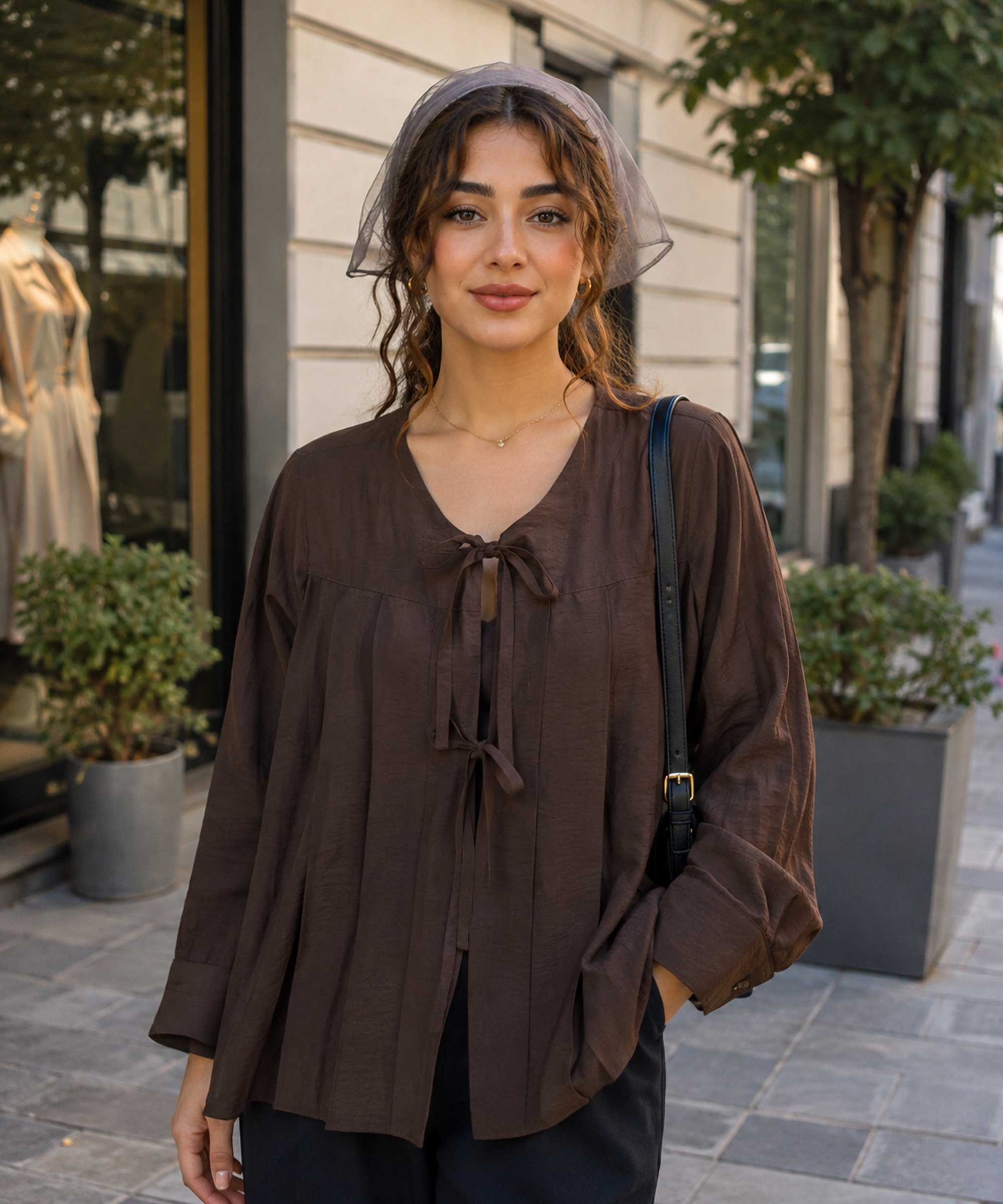 شومیز زنانه پری مدل بند دار