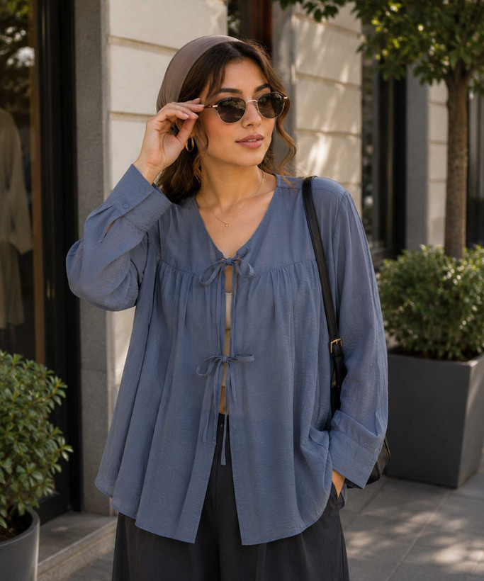 شومیز زنانه پری مدل بند دار