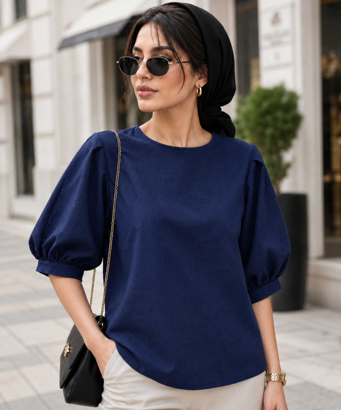 شومیز زنانه بیسکویتی آستینپف