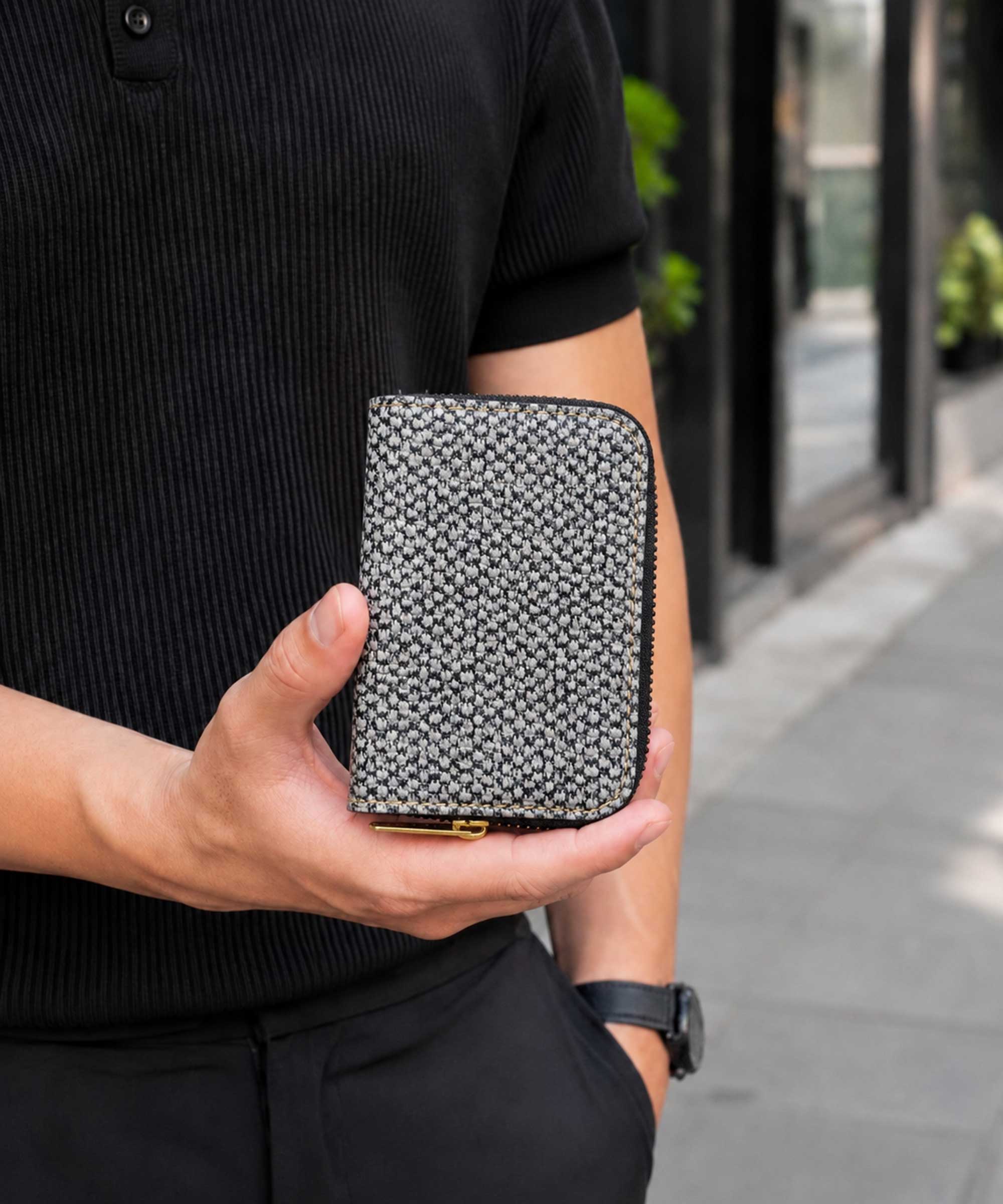 کیف کارتی زیپی مدل Tweed