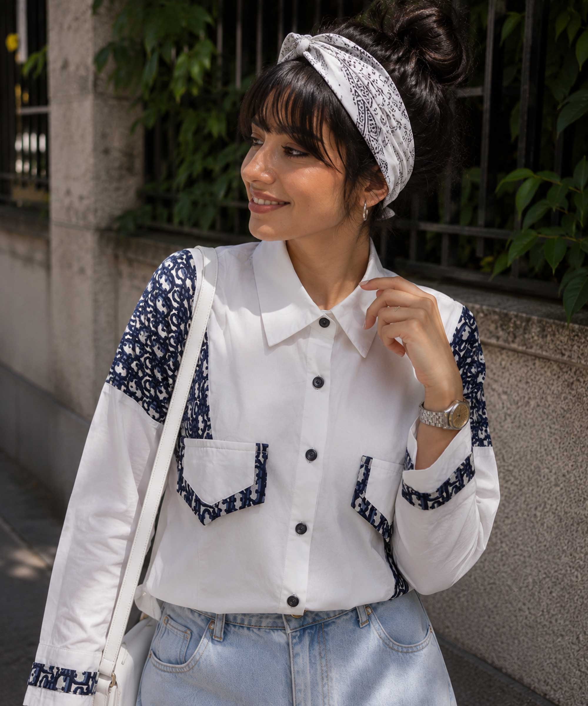 شومیز زنانه گلدوزی کتان