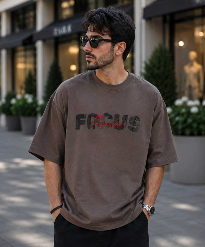 تیشرت مردانه قواره باکسی FOCUS