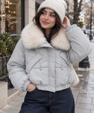 کاپشن زنانه زمستانی مدل یقه خز