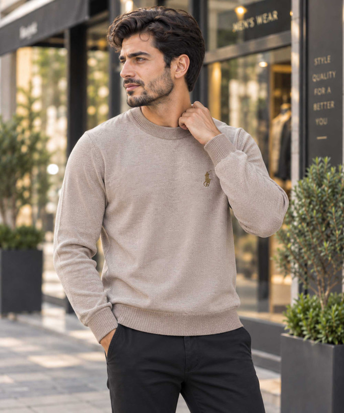 بلوز مردانه مدل یقه گرد دورنگ Polo