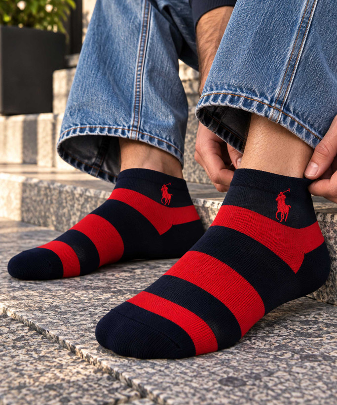جوراب مردانه Polo مدل راهراه فانتزی