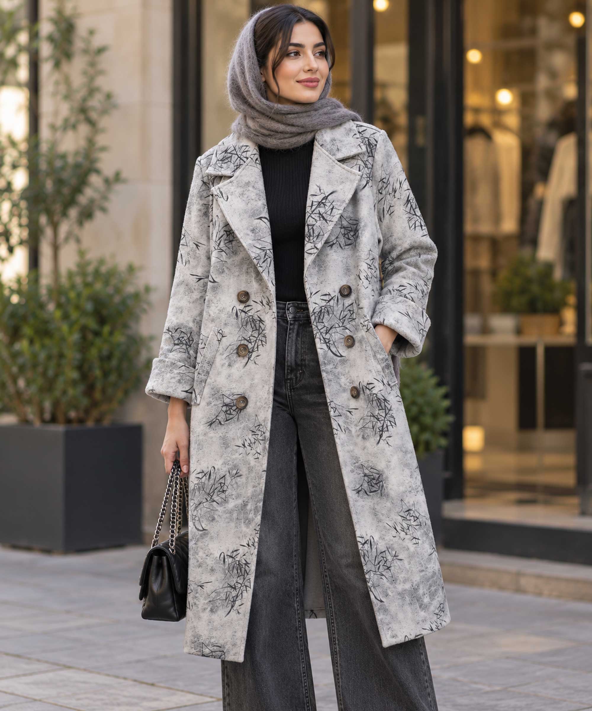 پالتو زنانه فوتر چاپی
