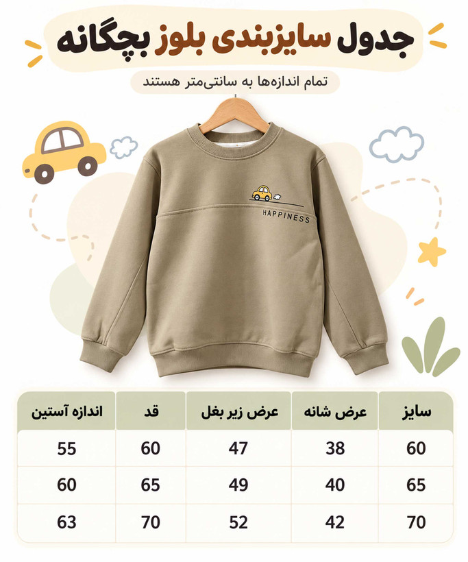 بلوز بچگانه سلانیک طرح Happiness