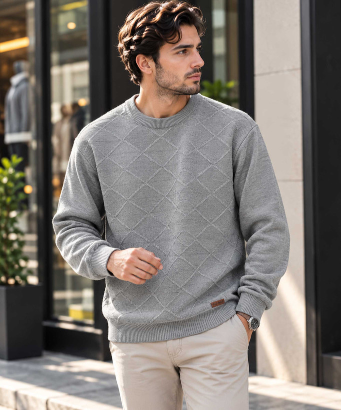 بلوز بافت مردانه طرح لوزی