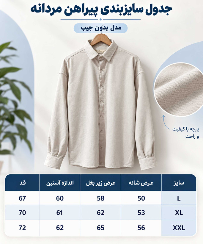 پیراهن مردانه مخمل مدل ساده